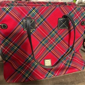 Dooney & Bourke Red and Black Plaid Tote